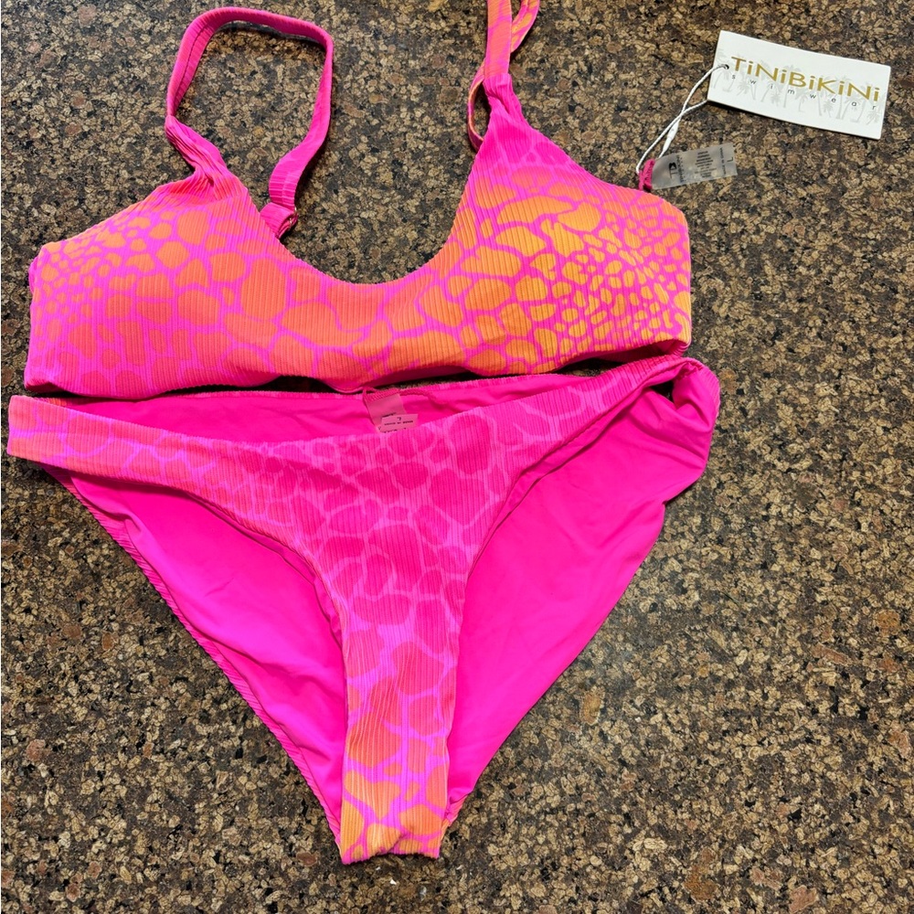 TiniBikini Pink and Orange Bikini Set